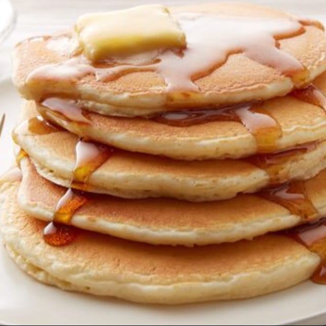 Pancake with Bacon or Sausage.