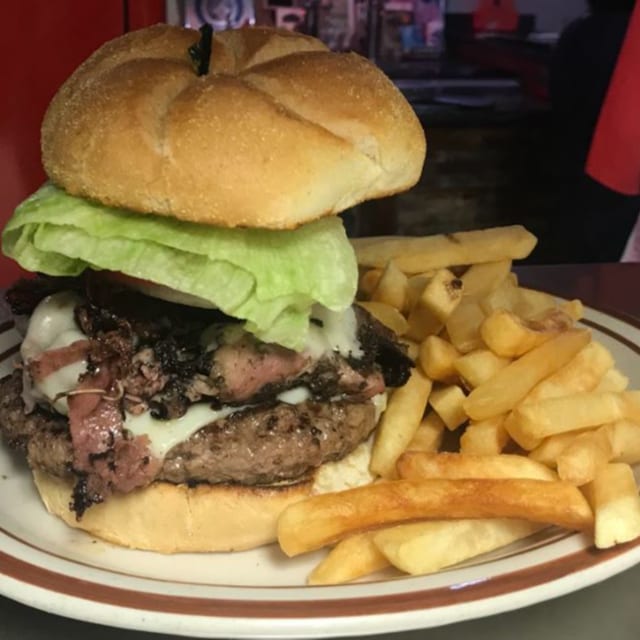 Giant Pastrami Burger.