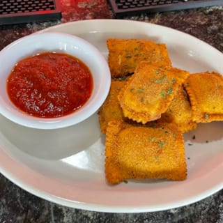 Homemade Toasted Meat Ravioli with Marinara Sauce