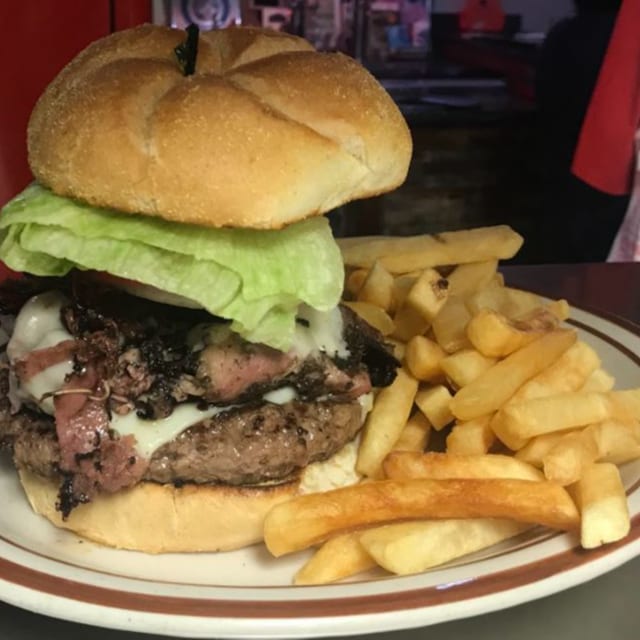 Giant Pastrami Burger.