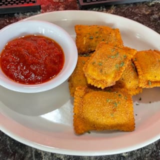 Homemade Toasted Meat Ravioli with Marinara Sauce