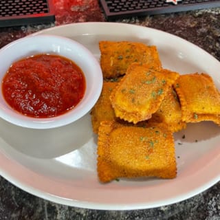 Homemade Toasted Meat Ravioli with Marinara Sauce