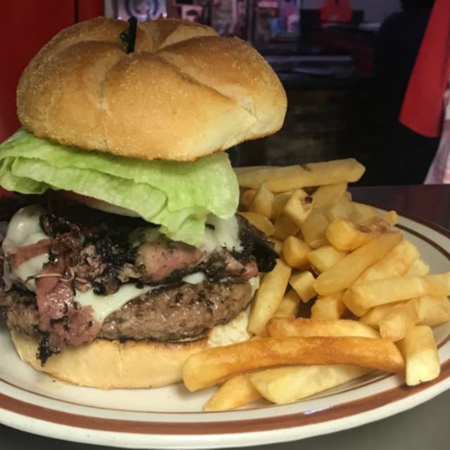 Giant Pastrami Burger.