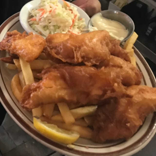 Lake Perch, Walleye or Smelt with Fries & Slaw.