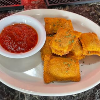 Homemade Toasted Meat Ravioli with Marinara Sauce