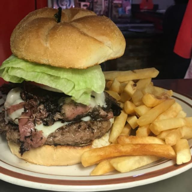 Giant Pastrami Burger.